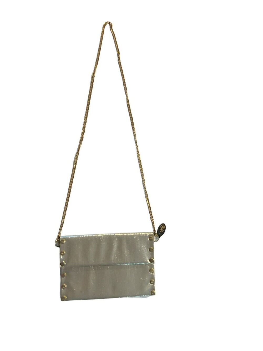 New LIZA KIM Gold Spark Crossbody Evening Purse Shoulder Bag Chain Strap fold
